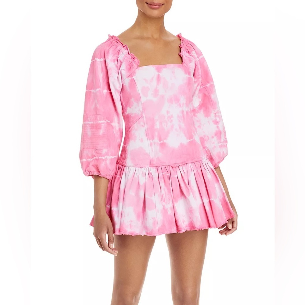 LoveShackFancy Chai Tie Dyed Mini Dress (D5)